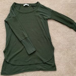 Forest Green Waffle Long Sleeve
